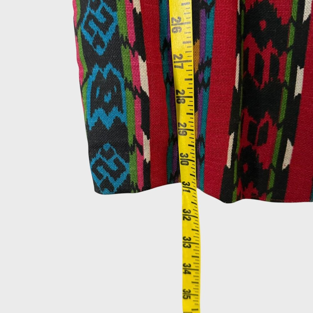 Vintage 90's Boho Banded Tribal Print Blazer Jacket Multicolor Women's Medium - Picture 11 of 11